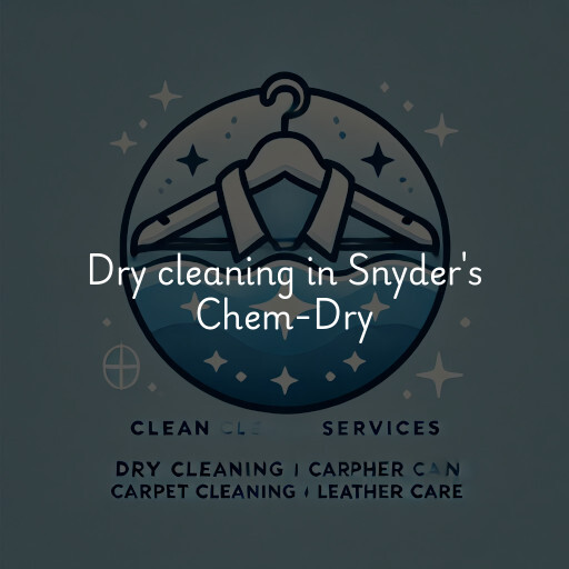 Dry cleaning services Snyder's Chem-Dry
