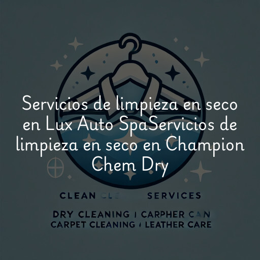 Servicios de limpieza en seco en