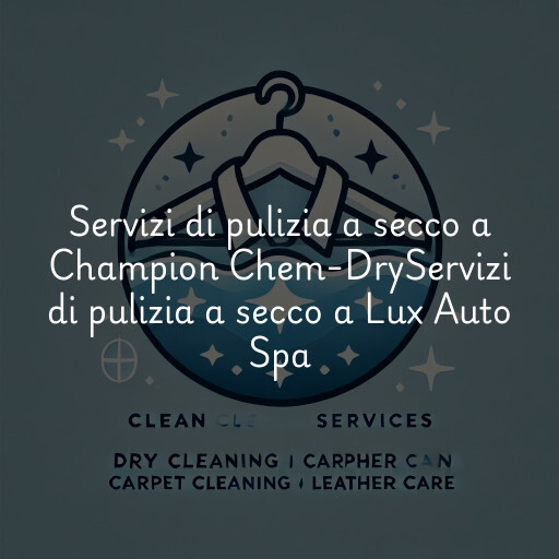 Servizi di pulizia a secco a