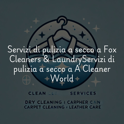 Servizi di pulizia a secco a