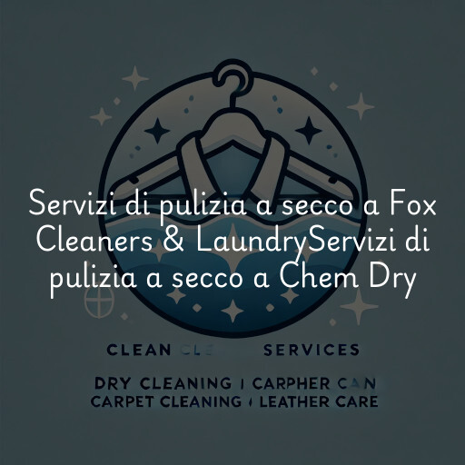 Servizi di pulizia a secco a