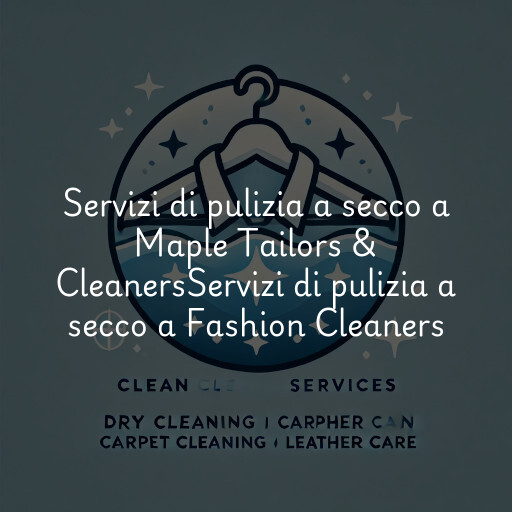 Servizi di pulizia a secco a